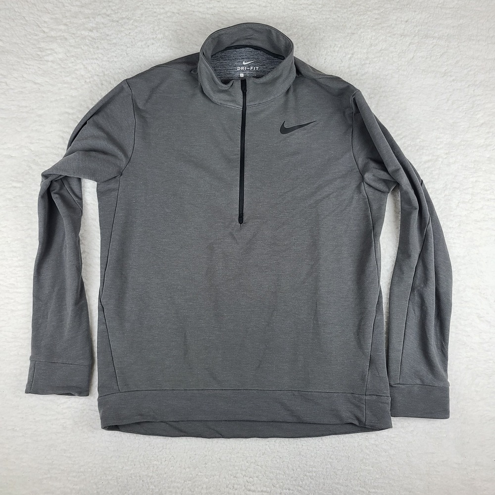 Nike Training Sweater Mens Large Dark Gray Dri Fit Jacket Performance Tech Golf‎